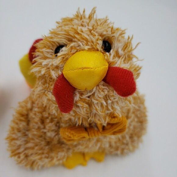 Vtg Anico Plush Stuffed Animal Turkey PAIR Colorful Soft Small 5” Thanksgiving - Picture 8 of 16